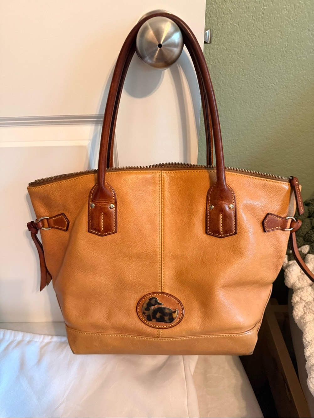 Dooney & Bourke Tan and Brown Leather Tote